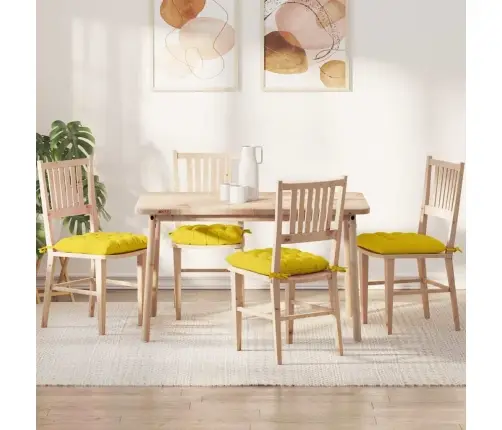 Sēdvietas Spilventiņi 2 Pcs Gaiši Dzeltena 40 X 40 X 6 Cm Vidaxl