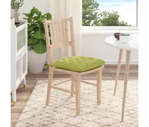 Sēdvietas Spilventiņi 2 Pcs Gaiši Zaļa 40 X 40 X 6 Cm Audums Vidaxl