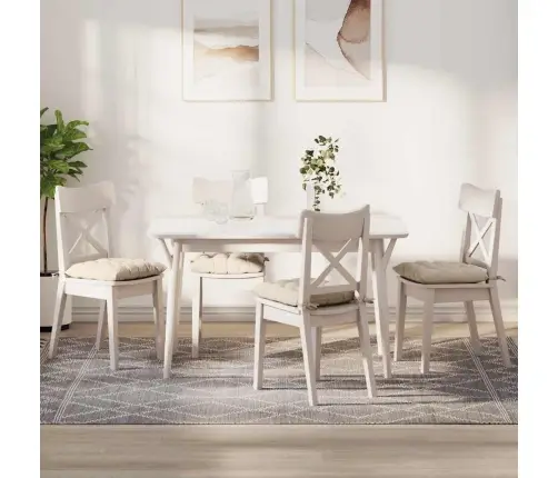 Sēdvietas Spilventiņi 4 Pcs Bēša 40 X 40 X 6 Cm Mikrošķiedra Vidaxl