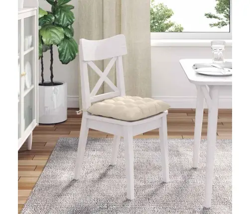 Sēdvietas Spilventiņi 4 Pcs Bēša 40 X 40 X 6 Cm Mikrošķiedra Vidaxl