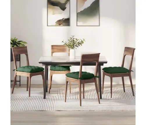 Sēdvietas Spilventiņi 4 Pcs Tumši Zaļš 40 X 40 X 6 Cm Vidaxl