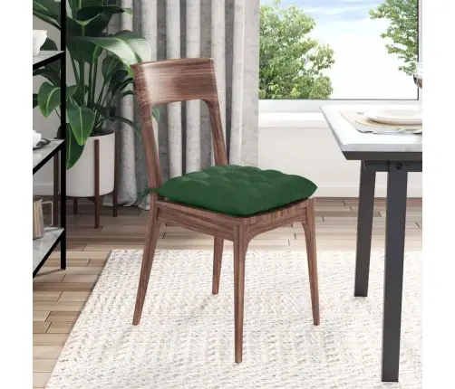 Sēdvietas Spilventiņi 4 Pcs Tumši Zaļš 40 X 40 X 6 Cm Vidaxl