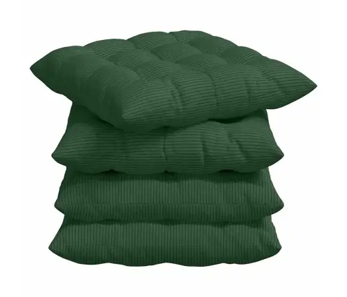 Sēdvietas Spilventiņi 4 Pcs Tumši Zaļš 40 X 40 X 6 Cm Vidaxl