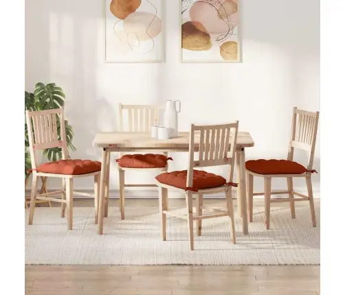 Sėdynių Pagalvėlės 4 Pcs Raudona Oranžinė 40 X 40 X 6 Cm