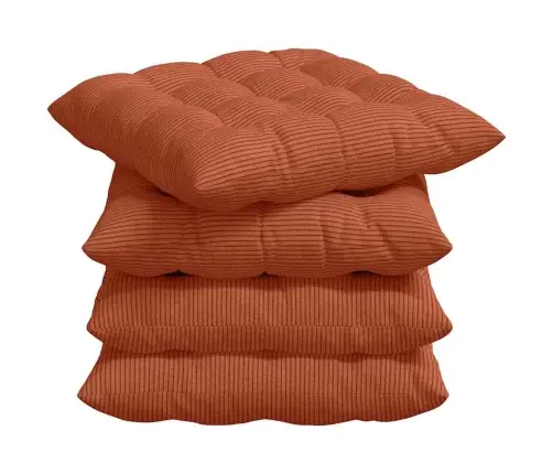 Sėdynių Pagalvėlės 4 Pcs Raudona Oranžinė 40 X 40 X 6 Cm
