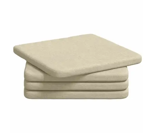 Sēdvietas Spilventiņi 4 Pcs Krēmkrāsa 40 X 40 X 3 Cm Audums Vidaxl