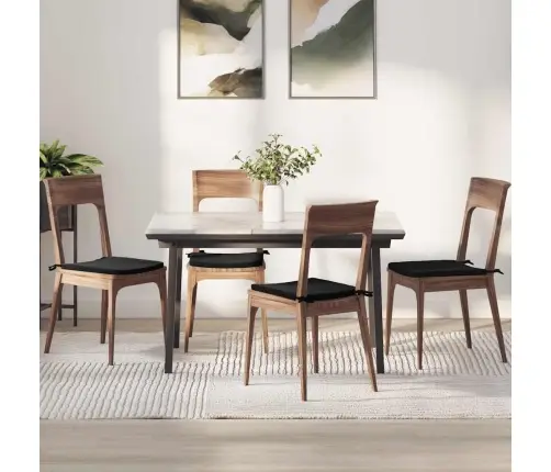 Istumispatjad 4 Pcs Must 40 X 40 X 3 Cm Samet