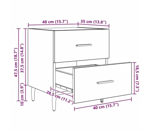 Šalia Lovos Spintelė 2 Pcs Sena Mediena 40 X 35 X 47.5 Cm Šalia Lovos Spintelė 2 Pcs Sena Mediena 40 X 35 X 47.5 Cm