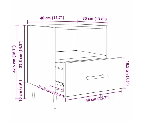 Naktinis Staliukas 2 Pcs Sena Mediena 40 X 35 X 47.5 Cm Naktinis Staliukas 2 Pcs Sena Mediena 40 X 35 X 47.5 Cm