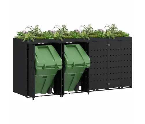 Ratiņu Tvertņu Glabāšana 4 Tvertņiem Melna Vidaxl