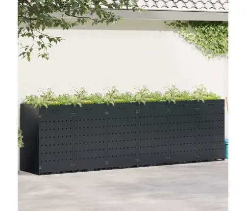 Ratiņu Tvertņu Glabāšana 6 Tvertņiem Melna Vidaxl