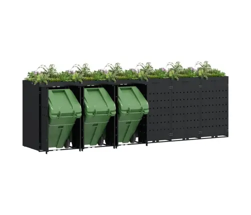 Ratiņu Tvertņu Glabāšana 6 Tvertņiem Melna Vidaxl