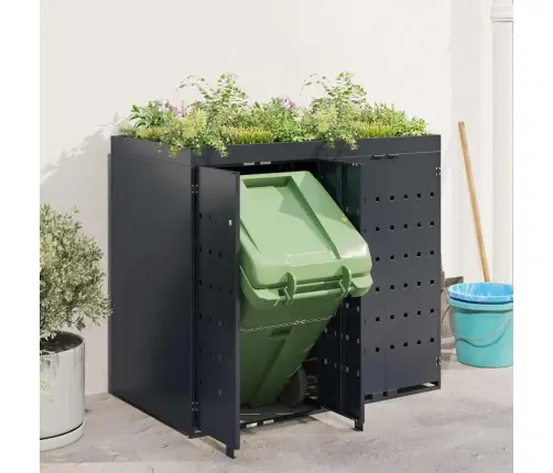 Ratiņu Tvertņu Glabāšana 2 Tvertņiem Antracīts Vidaxl