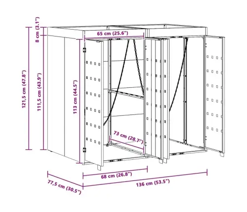 Ratiņu Tvertņu Glabāšana 2 Tvertņiem Antracīts Vidaxl