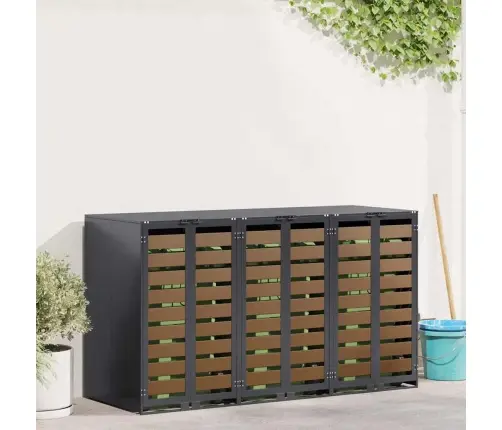 Ratiņu Tvertņu Glabāšana 3 Tvertņiem Antracīts Vidaxl