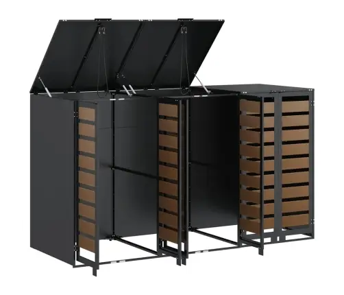 Ratiņu Tvertņu Glabāšana 3 Tvertņiem Antracīts Vidaxl