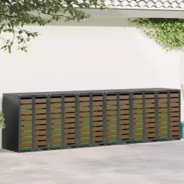 Ratiņu Tvertņu Glabāšana 3 Tvertņiem Antracīts Vidaxl