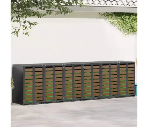 Ratiņu Tvertņu Glabāšana 3 Tvertņiem Antracīts Vidaxl