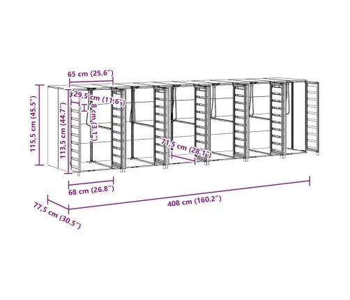 Ratiņu Tvertņu Glabāšana 3 Tvertņiem Antracīts Vidaxl