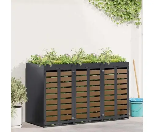 Ratiņu Tvertņu Glabāšana 3 Tvertņiem Antracīts Vidaxl