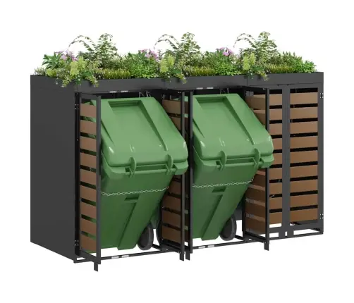 Ratiņu Tvertņu Glabāšana 3 Tvertņiem Antracīts Vidaxl