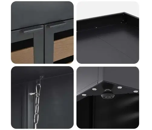 Ratiņu Tvertņu Glabāšana 3 Tvertņiem Antracīts Vidaxl