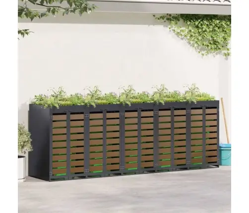 Ratiņu Tvertņu Glabāšana 3 Tvertņiem Antracīts Vidaxl