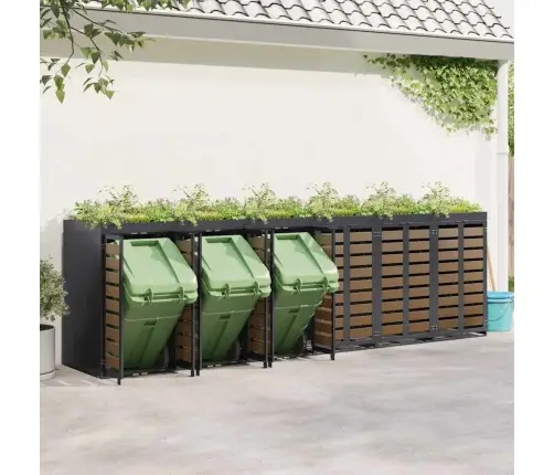 Ratiņu Tvertņu Glabāšana 3 Tvertņiem Antracīts Vidaxl