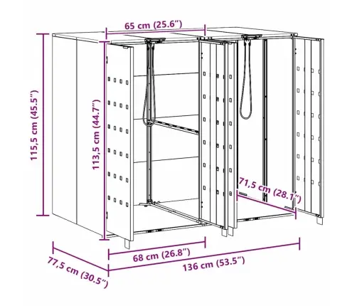 Ratiņu Tvertņu Glabāšana 3 Tvertņiem Antracīts Vidaxl