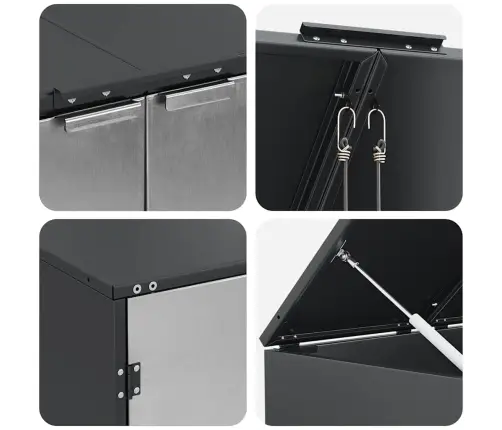 Ratiņu Tvertņu Glabāšana 3 Tvertņiem Antracīts Vidaxl