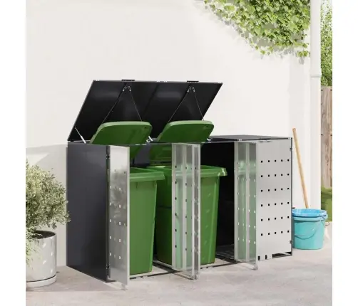 Ratiņu Tvertņu Glabāšana 3 Tvertņiem Antracīts Vidaxl