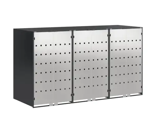 Ratiņu Tvertņu Glabāšana 3 Tvertņiem Antracīts Vidaxl