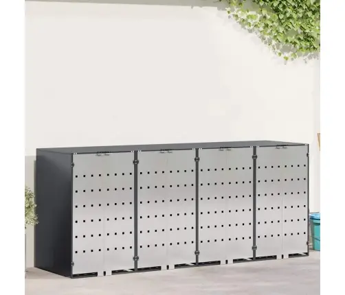 Ratiņu Tvertņu Glabāšana 3 Tvertņiem Antracīts Vidaxl