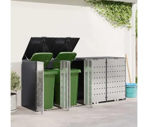 Ratiņu Tvertņu Glabāšana 3 Tvertņiem Antracīts Vidaxl