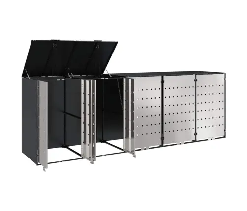 Ratiņu Tvertņu Glabāšana 3 Tvertņiem Antracīts Vidaxl