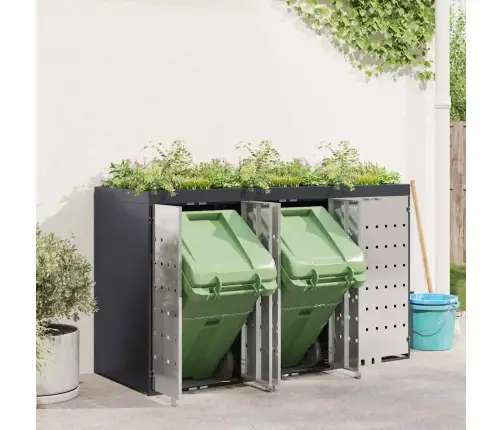 Ratiņu Tvertņu Glabāšana 3 Tvertņiem Antracīts Vidaxl