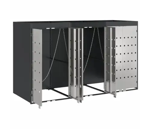 Ratiņu Tvertņu Glabāšana 3 Tvertņiem Antracīts Vidaxl