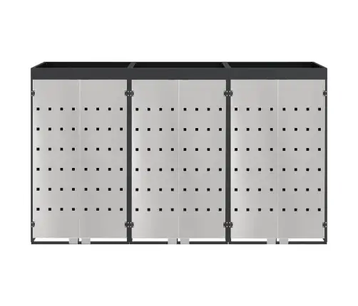 Ratiņu Tvertņu Glabāšana 3 Tvertņiem Antracīts Vidaxl