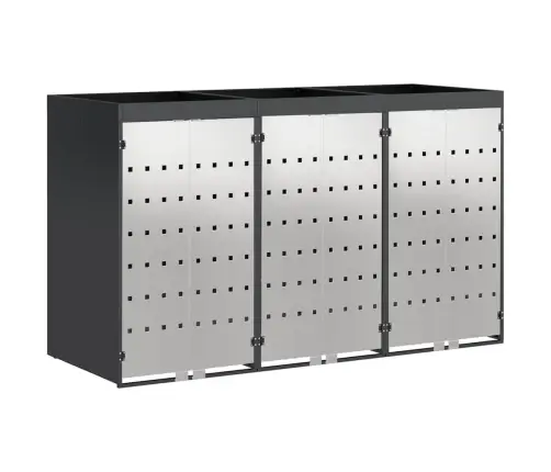 Ratiņu Tvertņu Glabāšana 3 Tvertņiem Antracīts Vidaxl