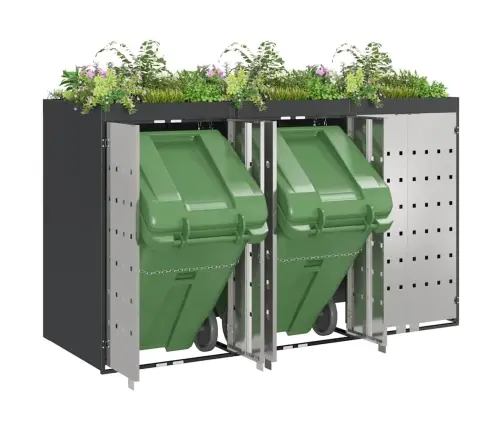 Ratiņu Tvertņu Glabāšana 3 Tvertņiem Antracīts Vidaxl