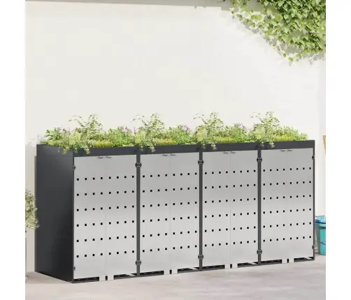 Ratiņu Tvertņu Glabāšana 3 Tvertņiem Antracīts Vidaxl