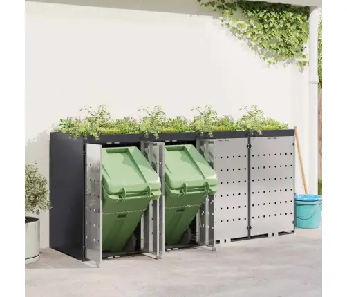 Ratiņu Tvertņu Glabāšana 3 Tvertņiem Antracīts Vidaxl