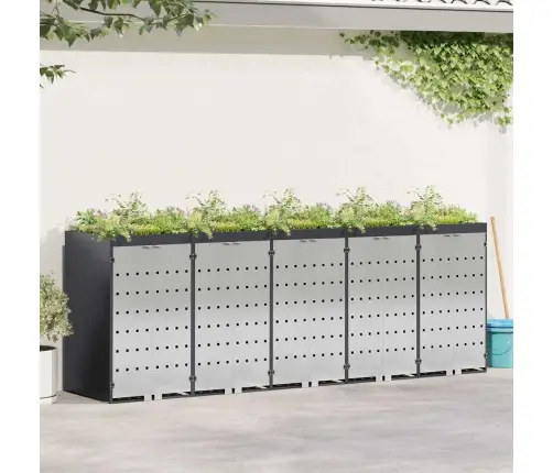 Ratiņu Tvertņu Glabāšana 3 Tvertņiem Antracīts Vidaxl