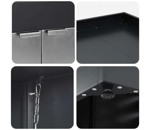 Ratiņu Tvertņu Glabāšana 3 Tvertņiem Antracīts Vidaxl