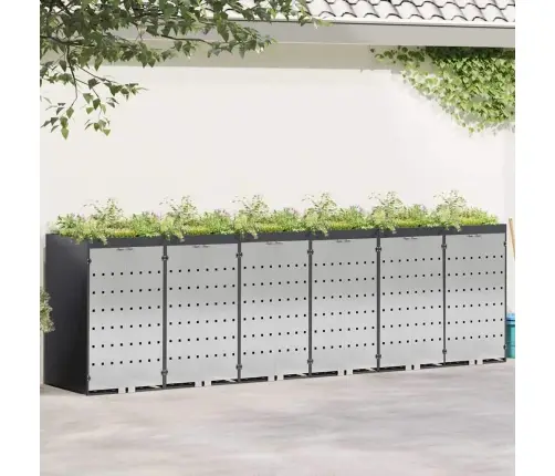 Ratiņu Tvertņu Glabāšana 3 Tvertņiem Antracīts Vidaxl