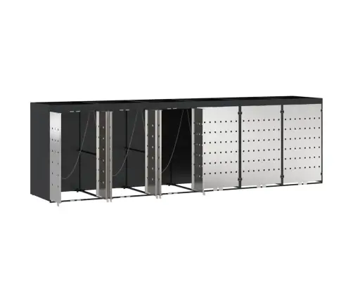 Ratiņu Tvertņu Glabāšana 3 Tvertņiem Antracīts Vidaxl