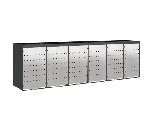 Ratiņu Tvertņu Glabāšana 3 Tvertņiem Antracīts Vidaxl