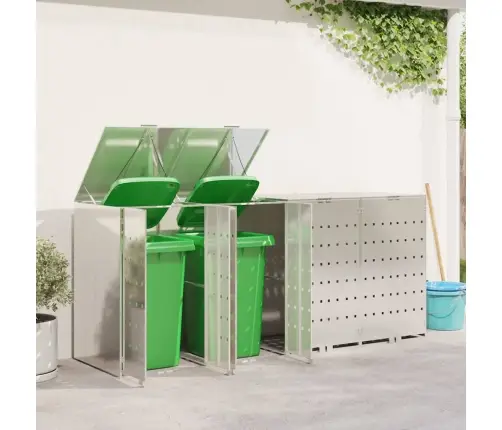 Ratiņu Tvertņu Glabāšana 3 Tvertņiem Sudraba Vidaxl