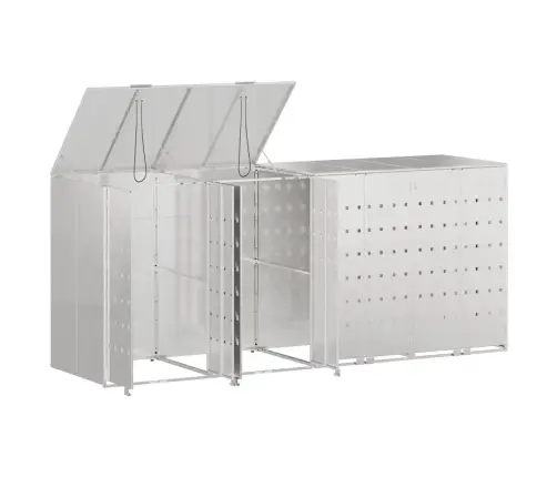 Ratiņu Tvertņu Glabāšana 3 Tvertņiem Sudraba Vidaxl