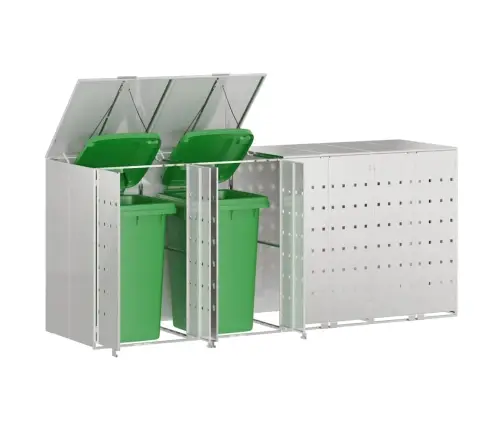 Ratiņu Tvertņu Glabāšana 3 Tvertņiem Sudraba Vidaxl